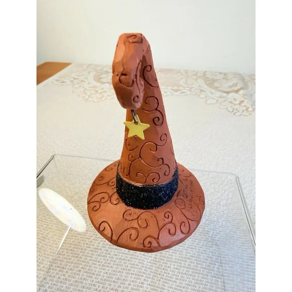 Blossom Bucket Tina Ledbetter Halloween Witch Hat Figurine Yellow Star Charm